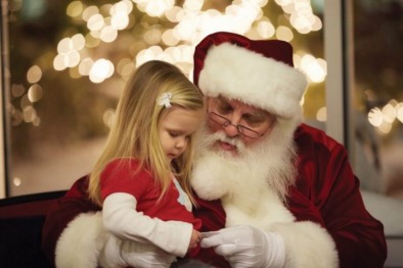 little girl on Santa's lap