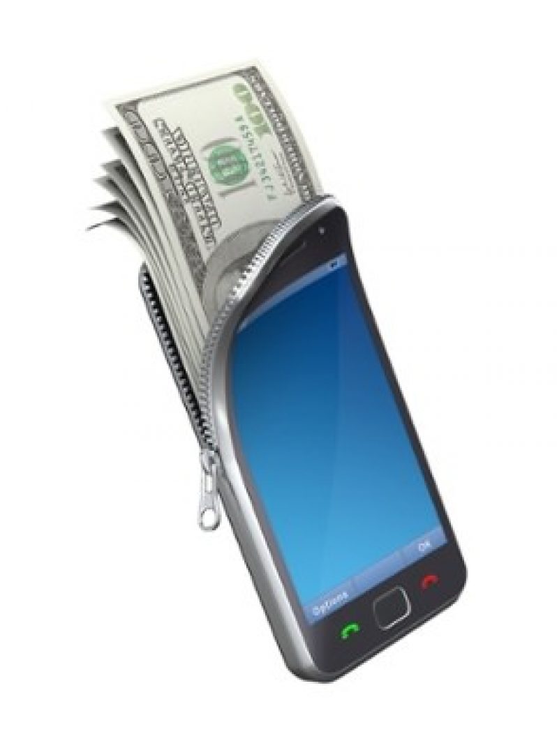mobile wallet with money